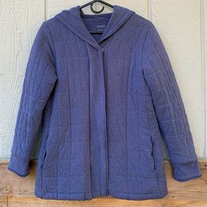 Pure J. Jill quilted navy blue soft sweater jacket